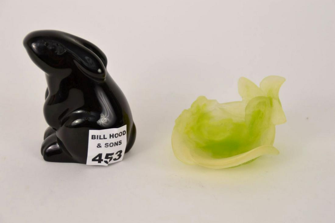 2 small art glass items: Daum dish approx. 3 x 3 (1 of 7)