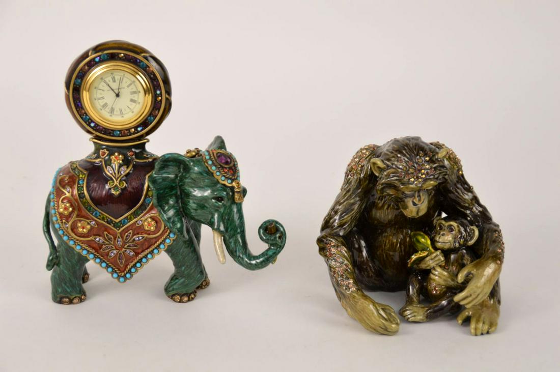 2 Jay Strongwater- monkey with baby 4 x 4 inches, and (1 of 9)