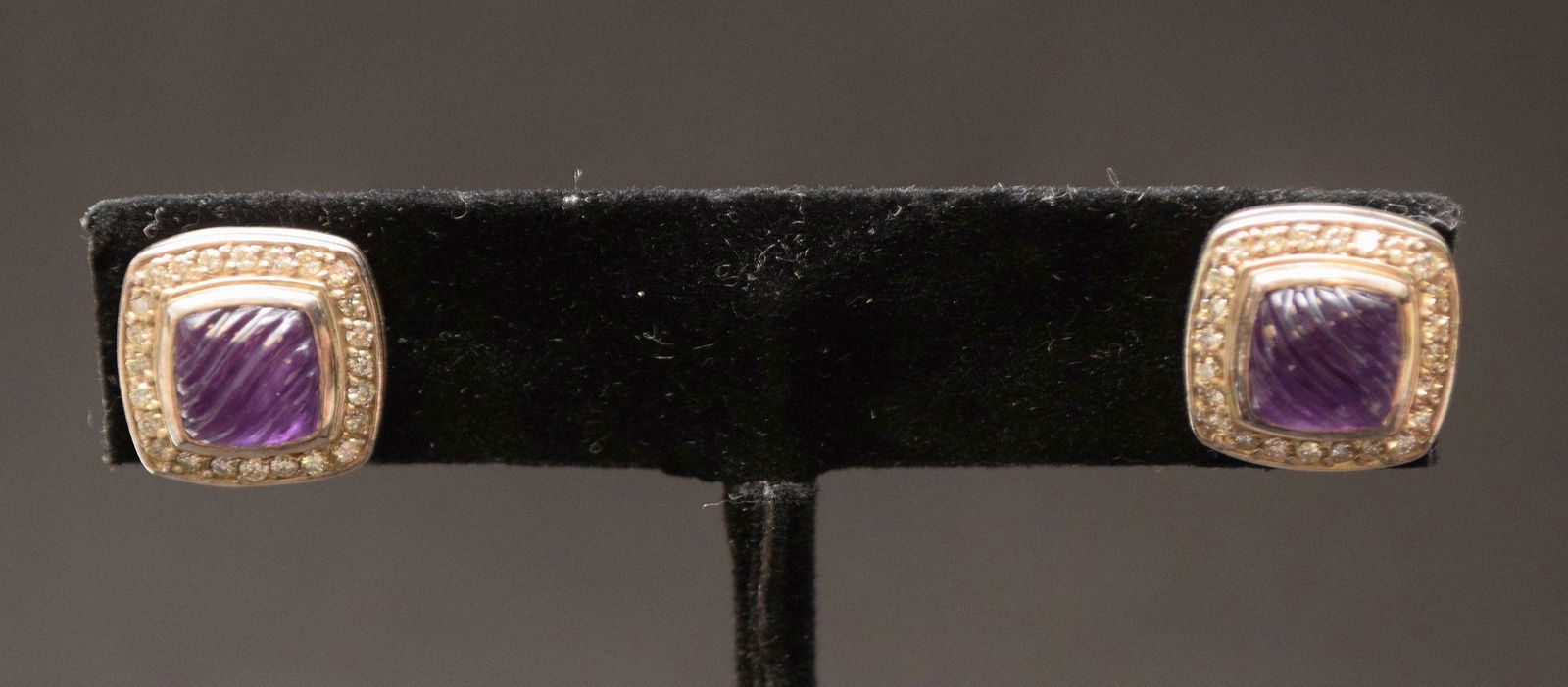 David Yurman Amethyst Earrings Sterling Size .5" weight (1 of 8)