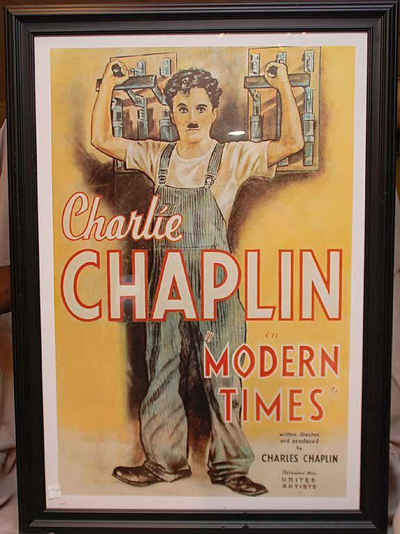 Movie Poster Charlie Chaplin Framed, 25" x 37": Movie Poster Charlie Chaplin Framed, 25" x 37"