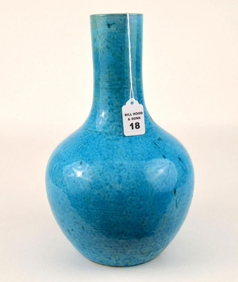 CHINESE TURQUOISE UNDER GLAZE PORCELAIN BOTTLE FORM (1 of 8)