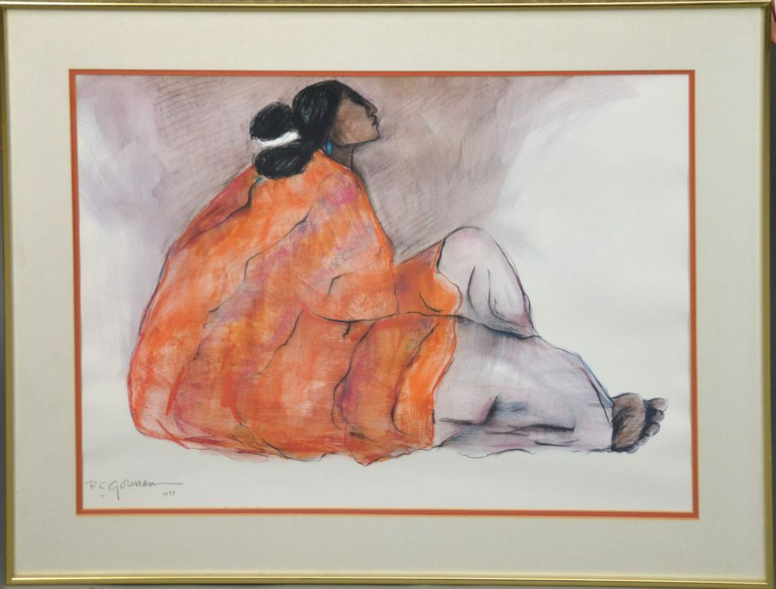 R.C. Gorman (American, 1932–2005) signed lithograph, (1 of 4)