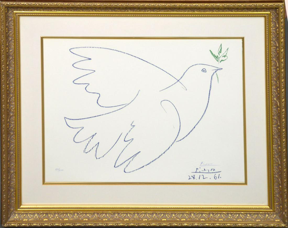 PABLO PICASSO SIGNED LITHOGRAPH - DOVE OF PEACE - (1 of 7)