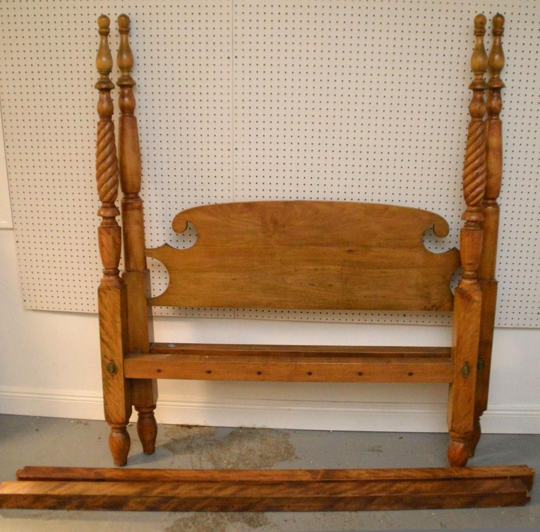 Tiger/Curly Maple 4 Poster Bed, Headboard & Footboard, (1 of 4)