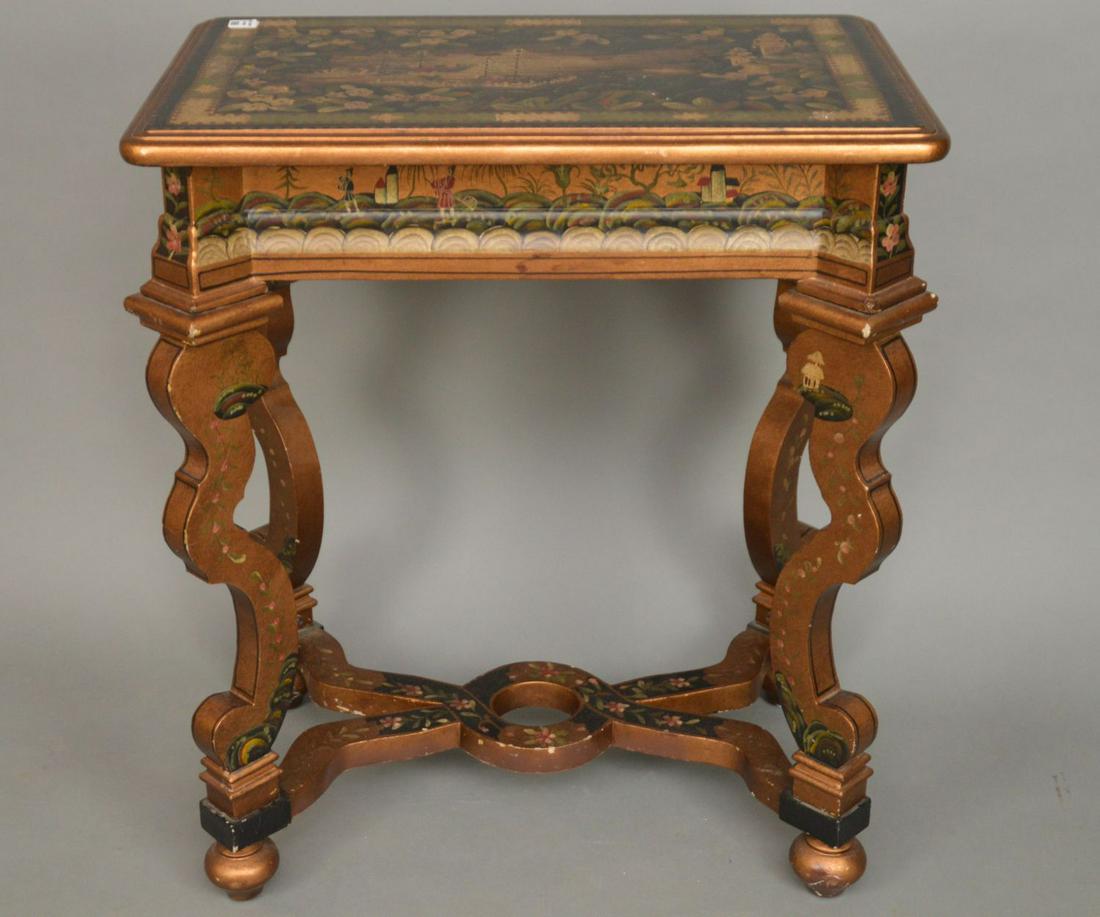 Decorative Old World style painted occasional table (1 of 4)