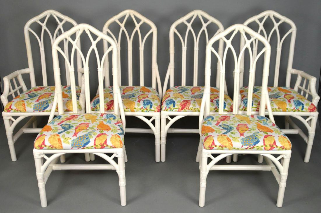 6 Vintage rattan Henry Link chairs: 6 Vintage rattan Henry Link chairs