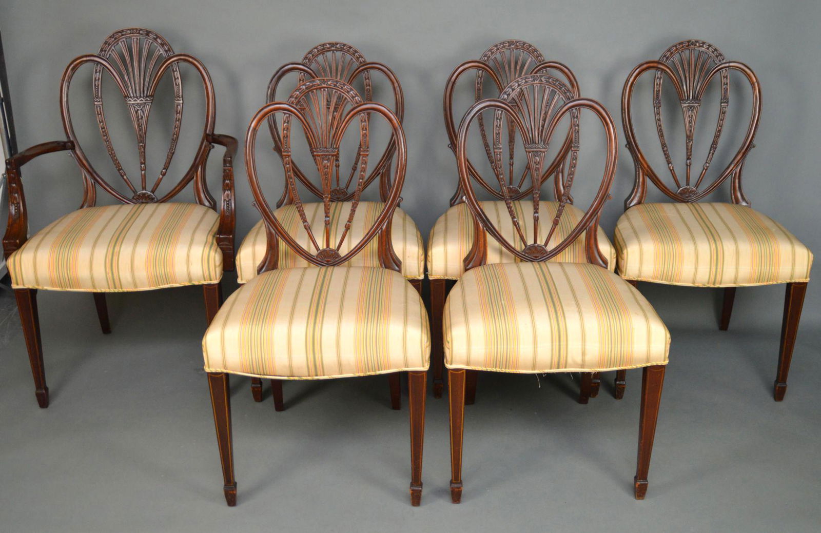 6 Shield Back Mahogany Dining Chairs (1 of 4)
