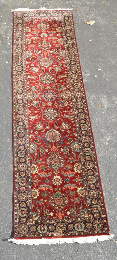 Oriental Red & Blues Runner Rug / Carpet, 2 feet 8 (1 of 4)