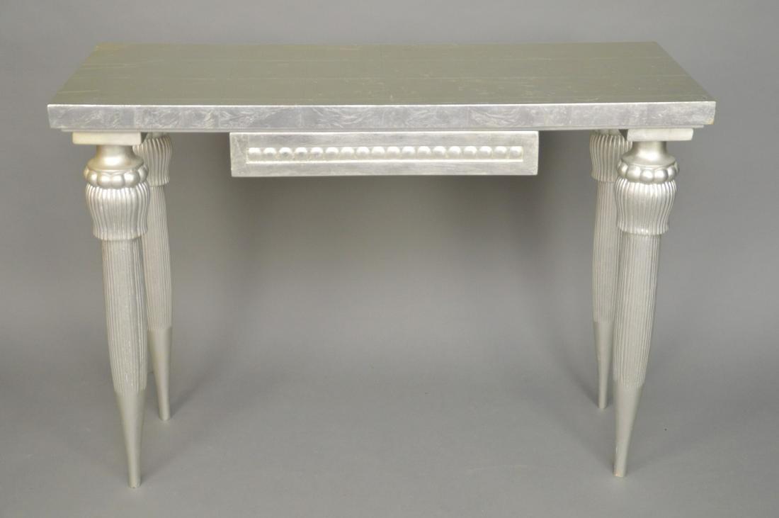 Silver Leaf Regency Style Dressing Table.  Ht. 30" W. (1 of 5)