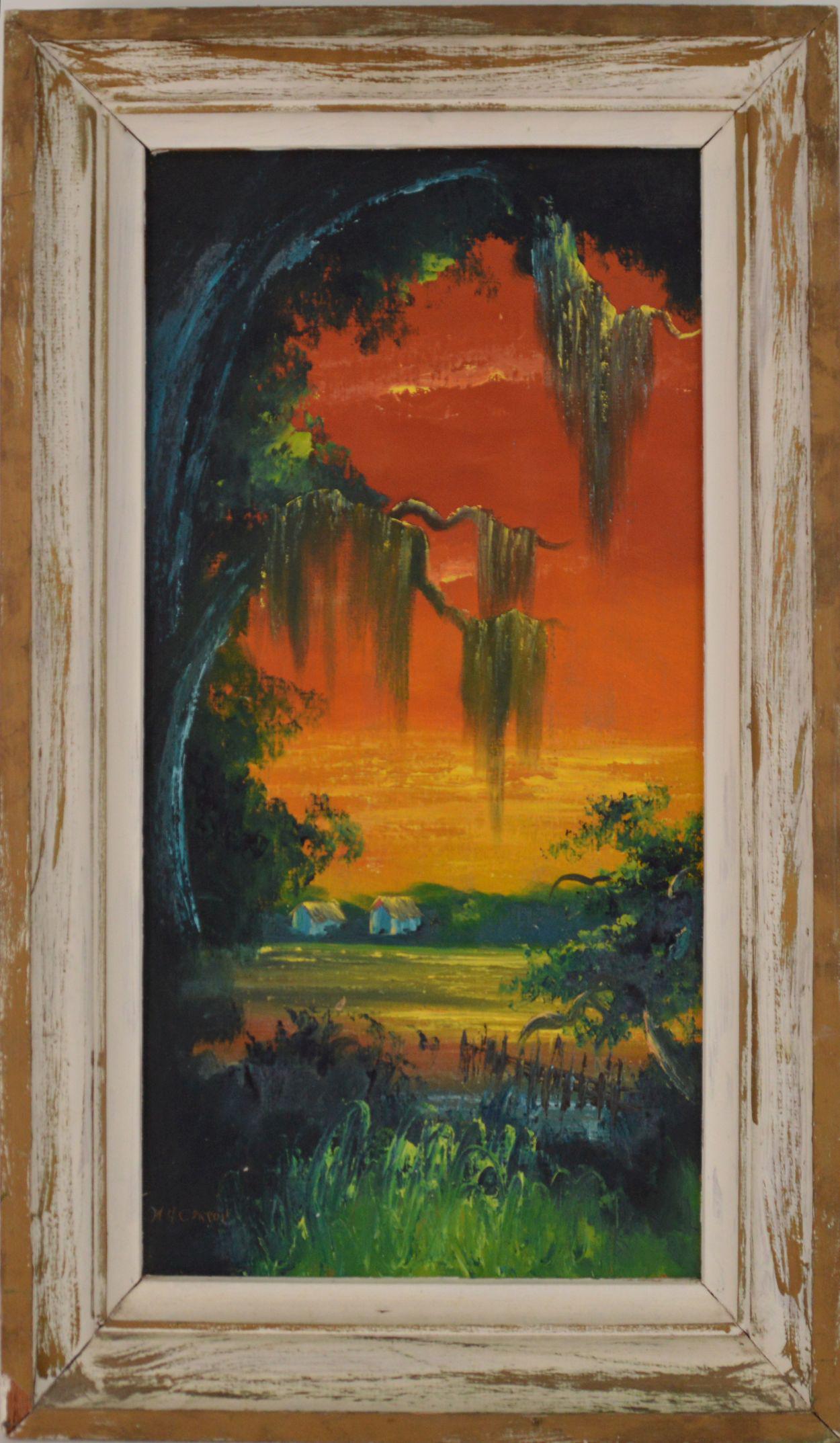 FLORIDA HIGHWAYMEN PAINTING MA CARROL MA Carrol, oil on (1 of 8)