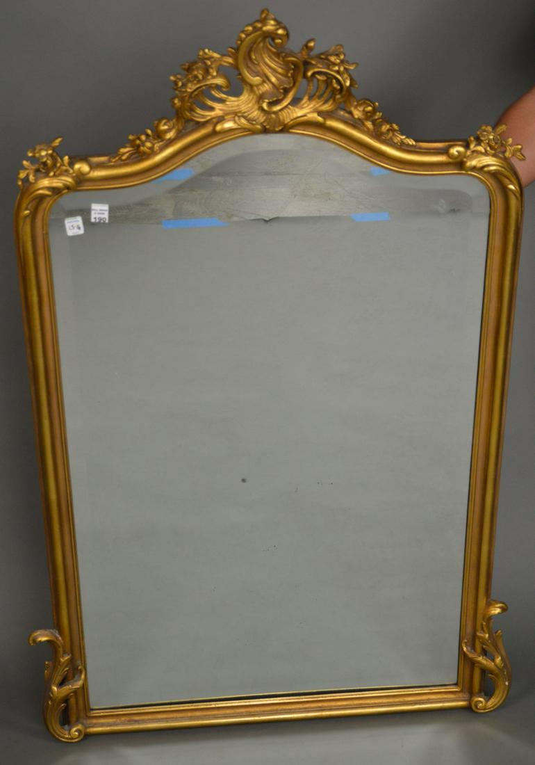 Gilt Framed Beveled Mirror, 54"h x 32"w (1 of 4)