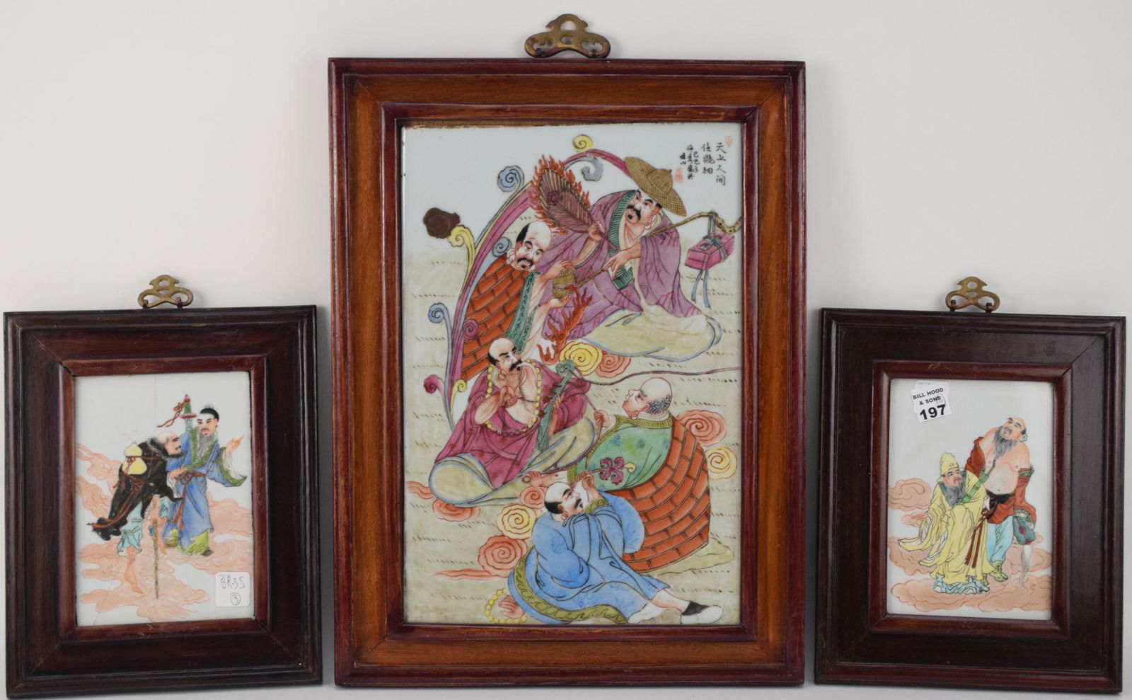 3 Porcelain Chinese Plaques, 2 small (11"h x 9"w) (1 of 9)
