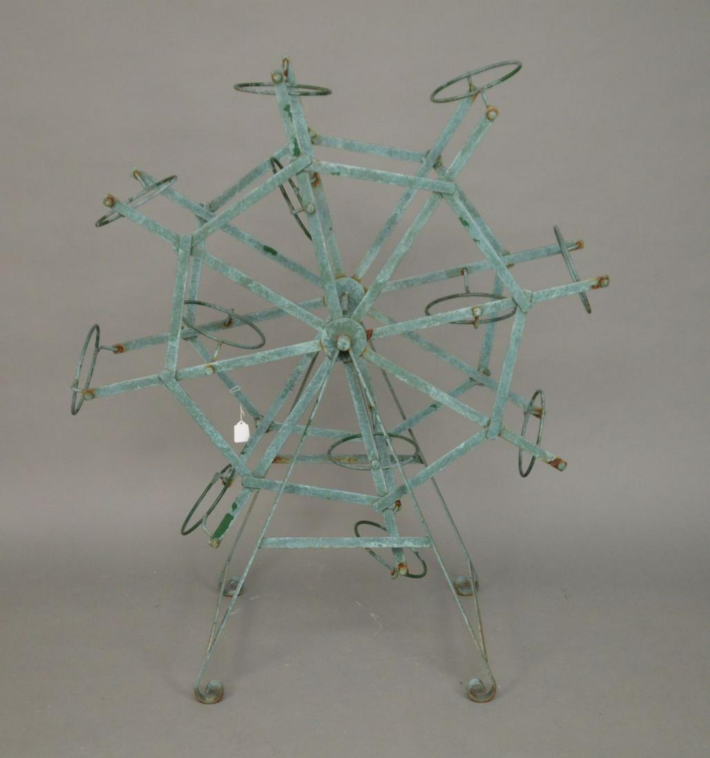 Metal Ferris Wheel Planter with Verdigris Finish, 46"H (1 of 4)