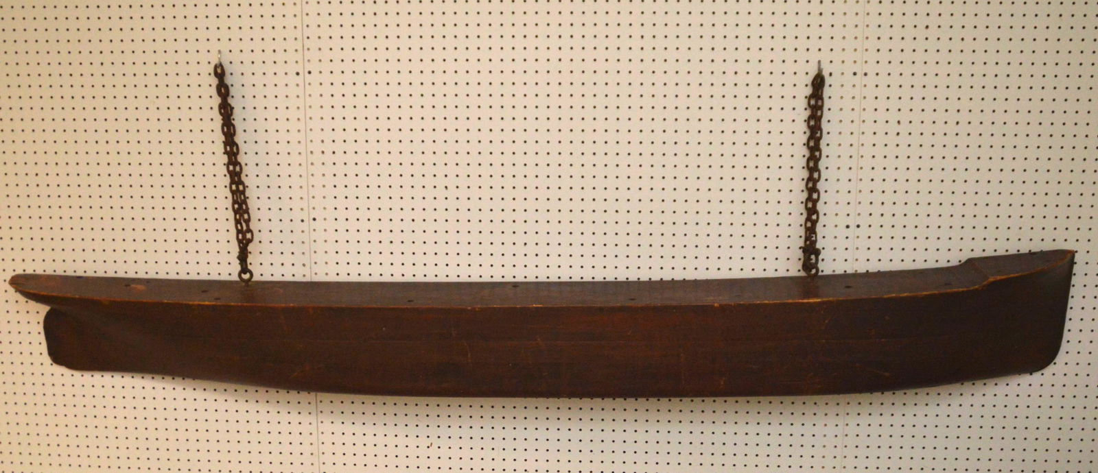 Large Half Hull, 94"L Antique wood carved Boat - hangs (1 of 7)