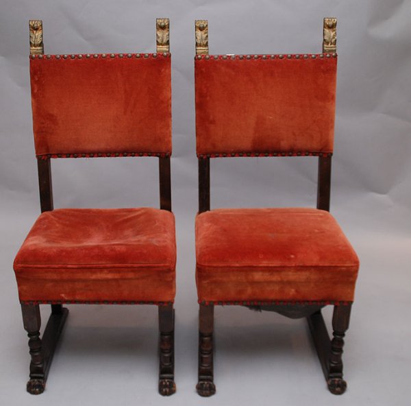 Pair 18th century Spanish side chairs: Pair 18th century Spanish side chairs