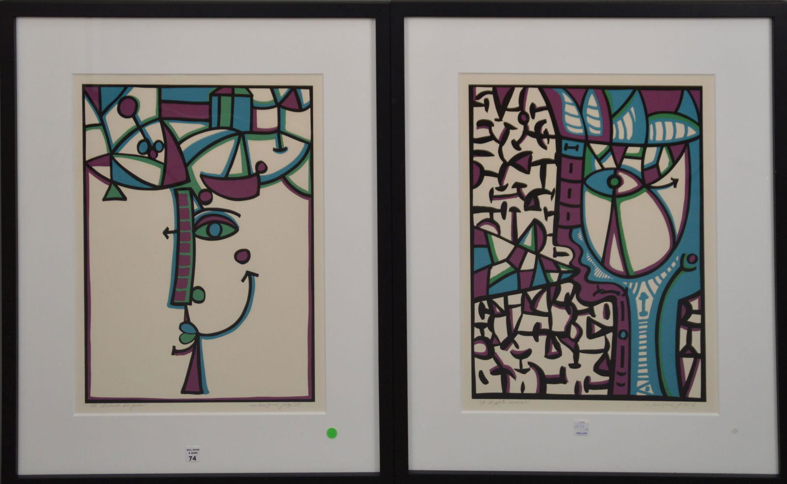Miguel Jorge Cuban, 20th Century. Two serigraphs in (1 of 8)