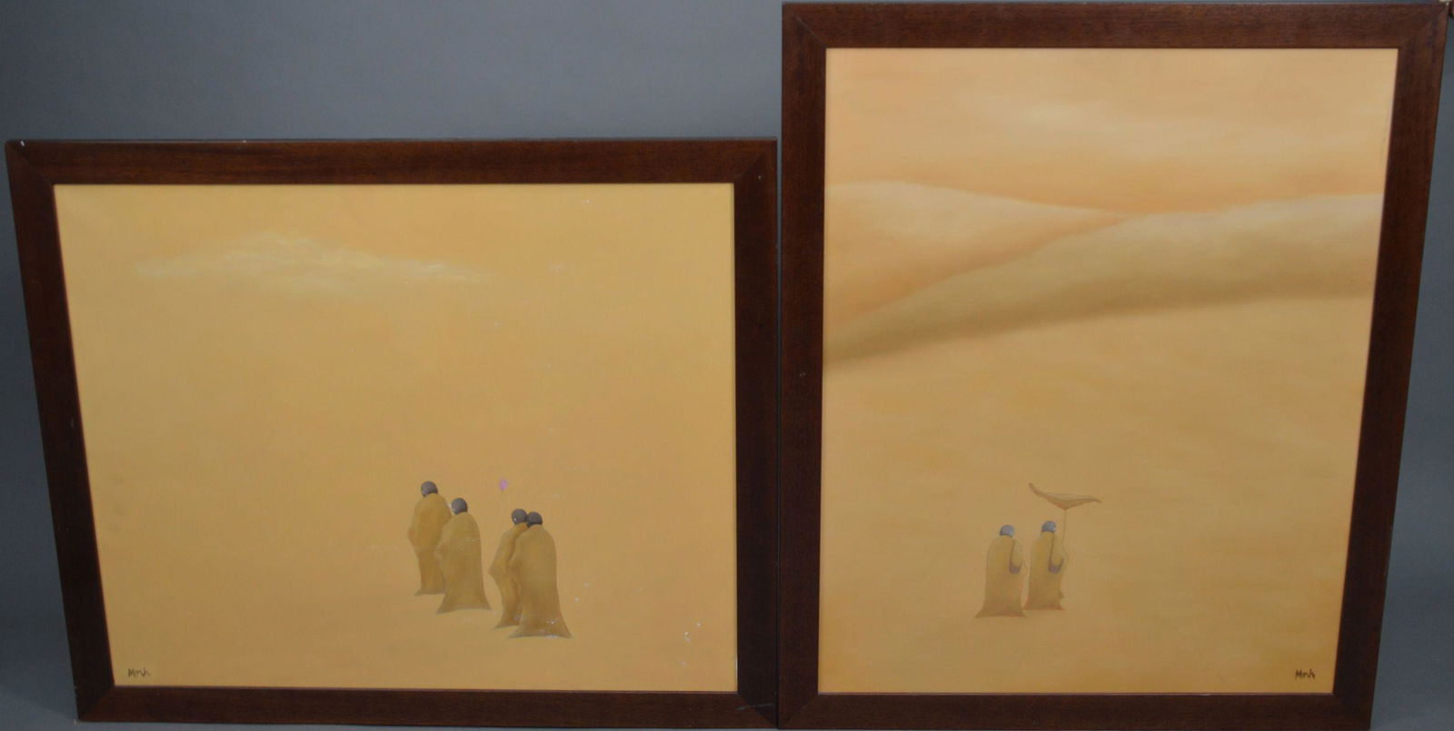 Pair 20th Century South American School Paintings, oil (1 of 7)