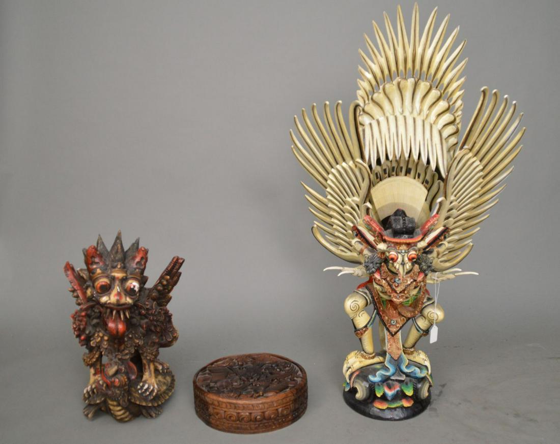 2 Balinese Sculptures, 20th Century, carved and painted (1 of 13)
