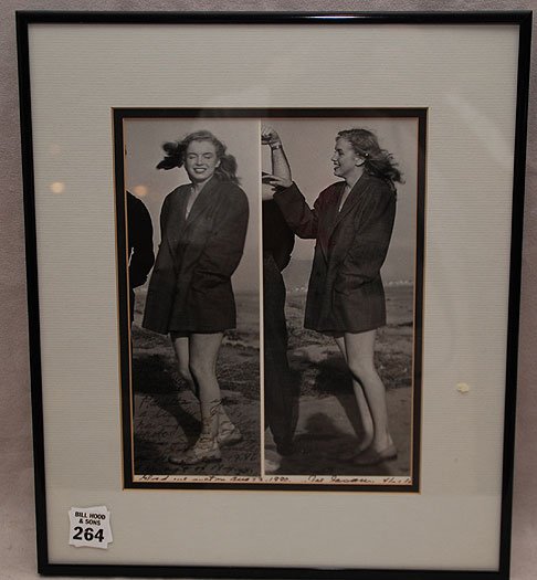 Marilyn Monroe photo inscribed "you' re a lucky gi: Marilyn Monroe photo inscribed "you' re a lucky girl having the only photo like this, this is the only one I ever made, March 23, 1946 at her age of 19. Glad we met on Aug. 23 1990 Joe Jasqur"