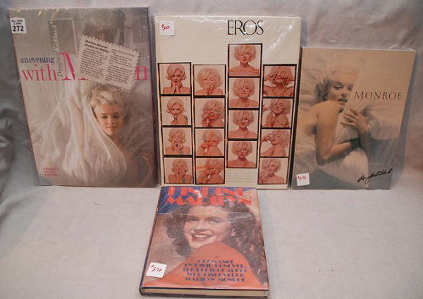 4 books on Marilyn Monroe sold together, Finding M: 4 books on Marilyn Monroe sold together, Finding Marilyn, Monroe by James Spada signed by Author & Douglas Kirkland, Eros, an evening w/ Marilyn by Kirkland