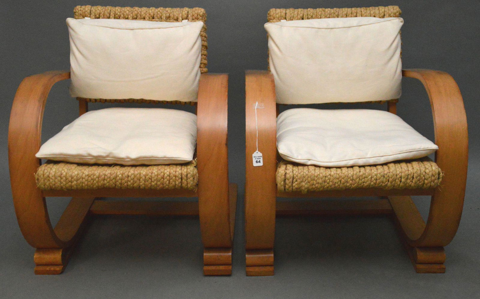 Audoux Minet for Vibo Pair of rope chairs in good (1 of 8)