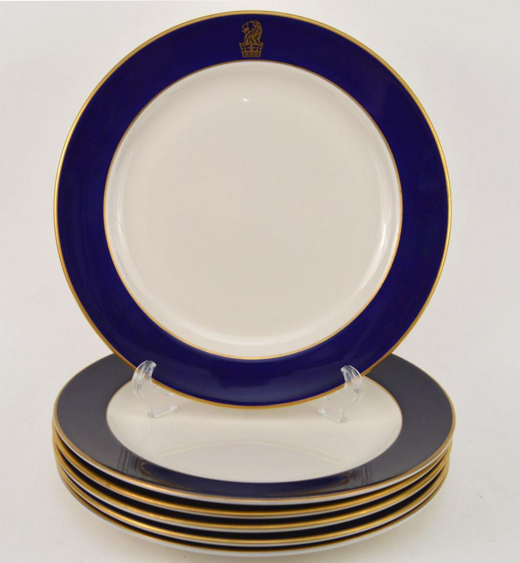 6 Porcelain Chargers with cobalt rims by Homer (1 of 6)