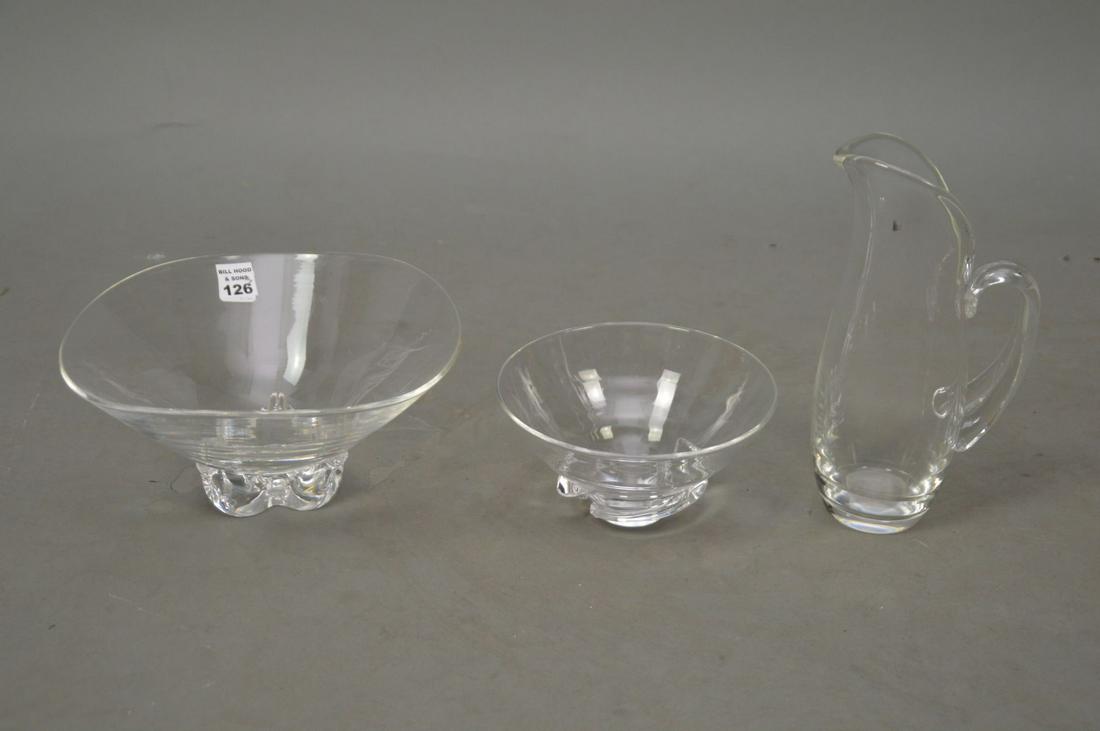 3 Steuben Serving Pieces, Pitcher (10 1/2"h), Bowl (1 of 5)