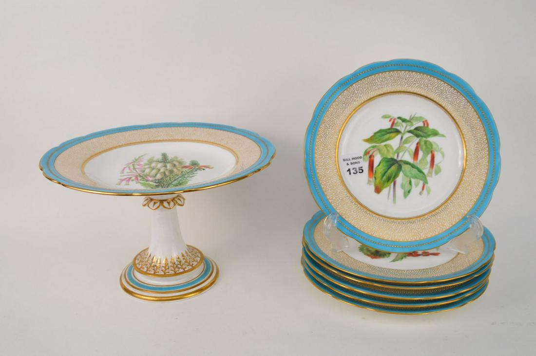 6 Paris Porcelain Assorted Florals, Dinner plates (1 of 8)