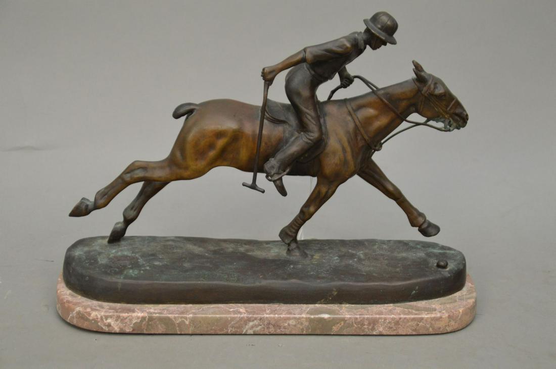A. GUILET POLO PLAYER BRONZE SCULPTURE - Andre Guiet (1 of 7)