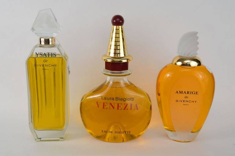 3 Factice Store Display Perfume Bottles; (1) Ysatis By
