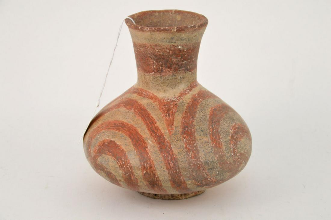 Mississippian Red and White Swirl Bottle. MO. 7” H. (1 of 8)