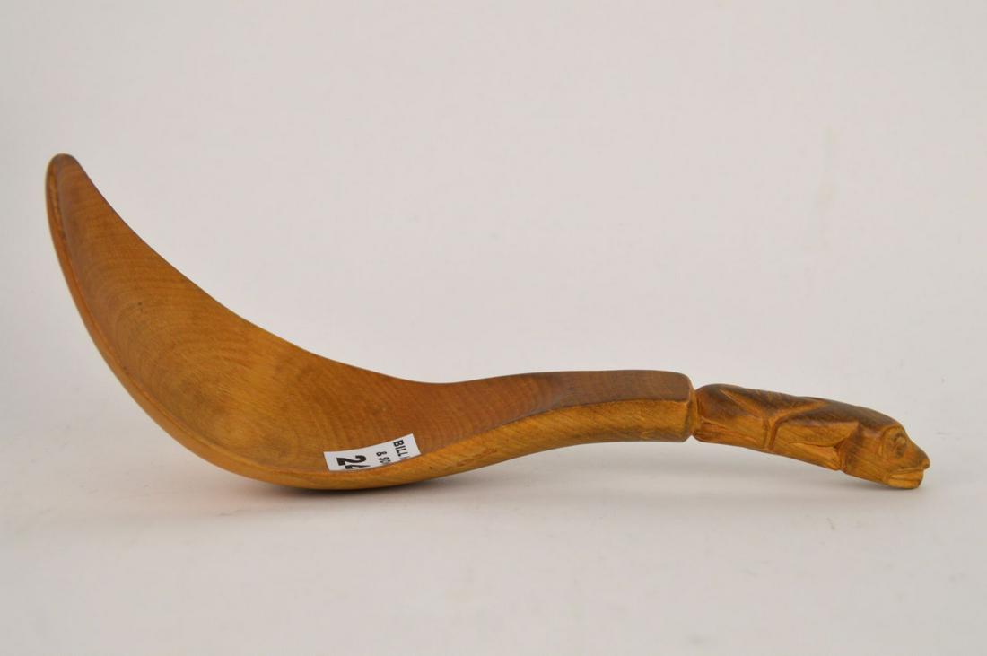 A Good Northwest Coast Large Carved Wood Ladle. Early (1 of 7)
