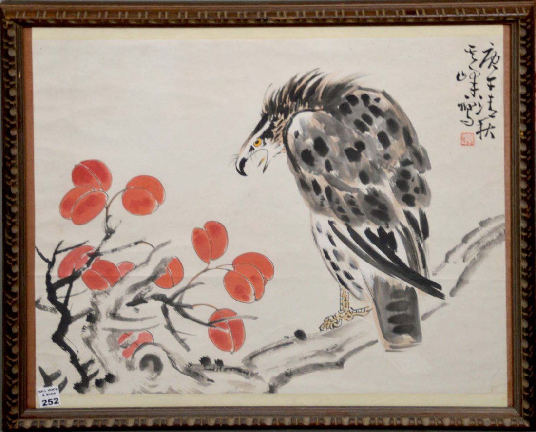SUN QIFENG CHINESE WATERCOLOR OF AN EAGLE - Paper (1 of 4)