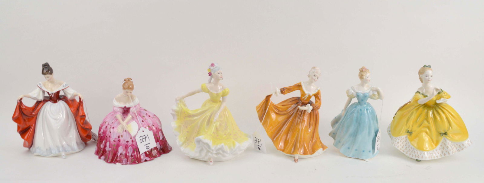 SIX ROYAL DOULTON FEMALE ENGLISH PORCELAIN FIGURES - (1 of 11)