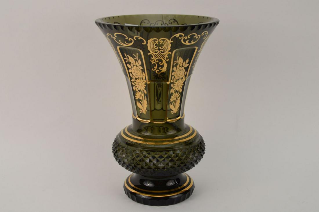 Vintage 1920's Facet Cut/Sawtooth Cut Gold Decorated (1 of 5)