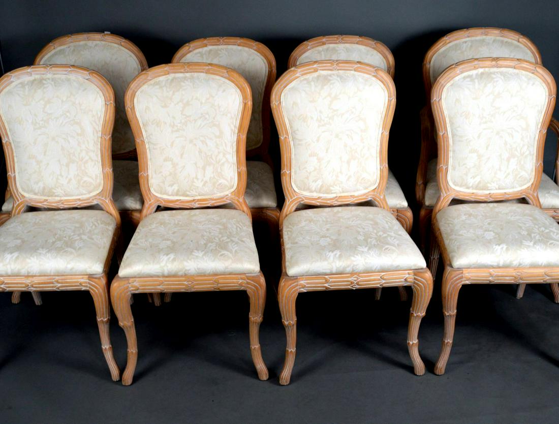 8 Whitewashed Chairs, 2 arm and 6 side: 8 Whitewashed Chairs, 2 arm and 6 side