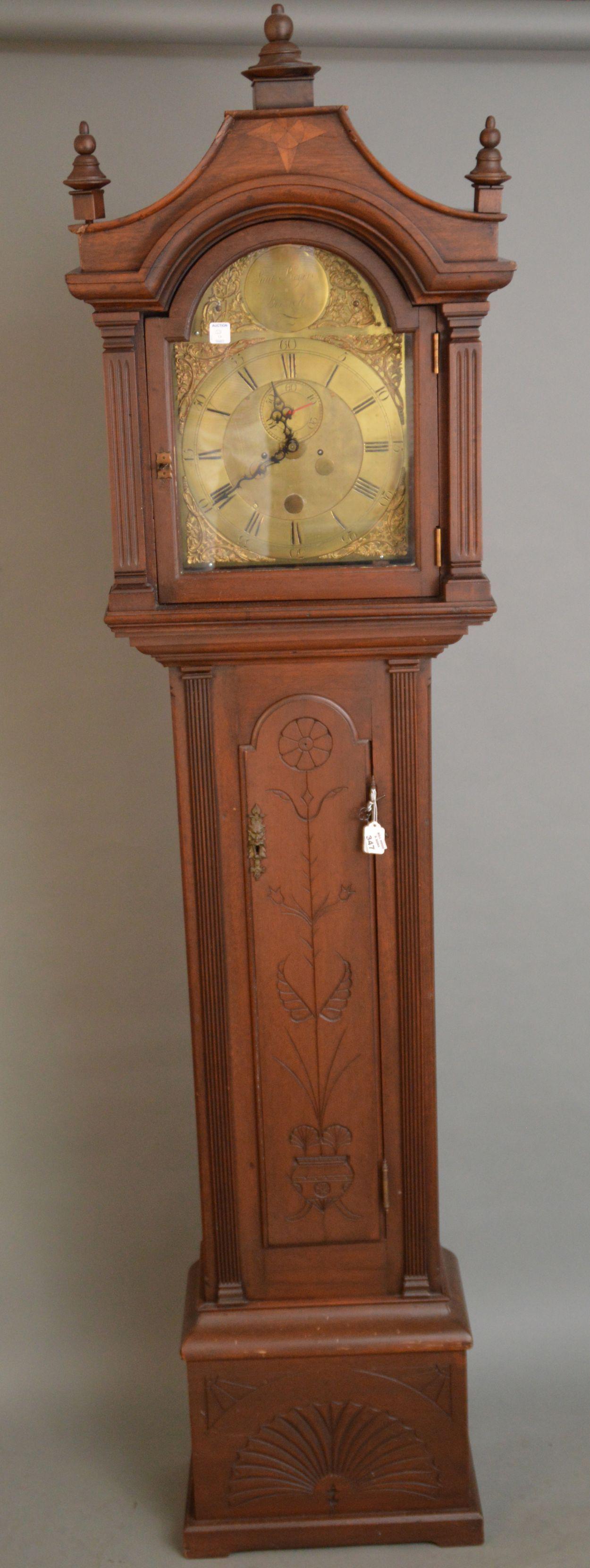 English Tall Case 19th c. Clock 86" H x 21" W x 10" D (1 of 12)