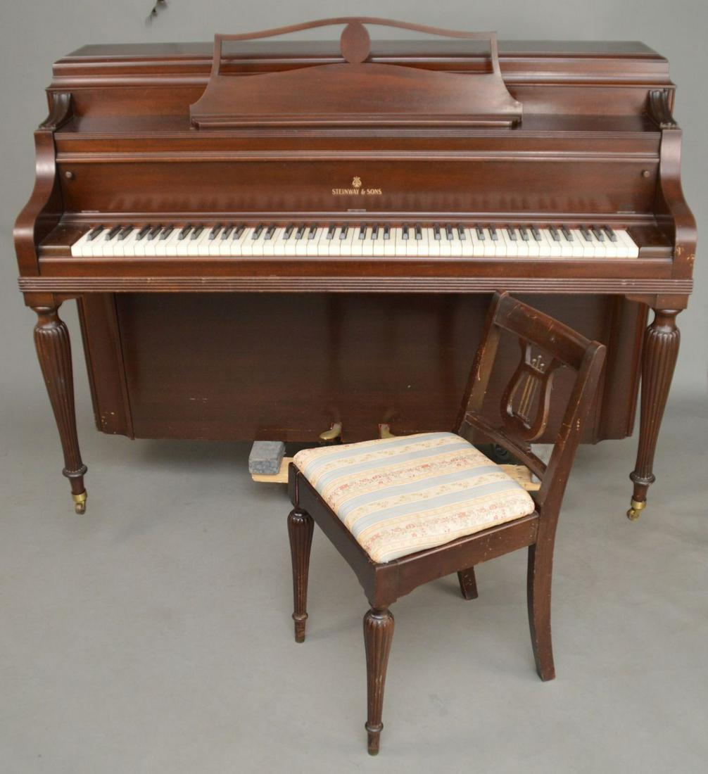 Upright Piano, Steinway & Sons with Original Chair (1 of 9)