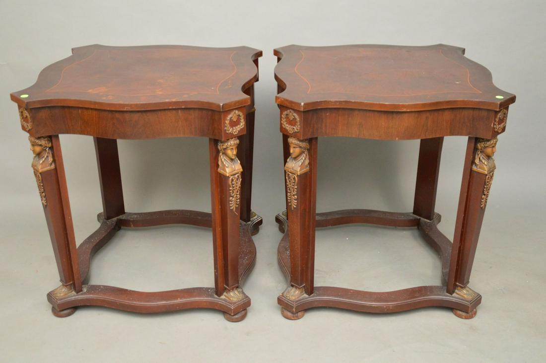 Pair Occasional Tables with Serpentine Apron With (1 of 8)