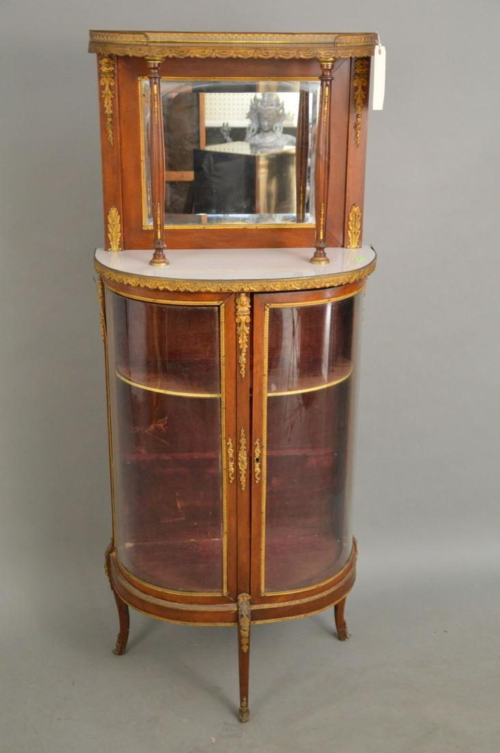 Diminutive French 2 pc. Cabinet, top shelf with beveled (1 of 10)