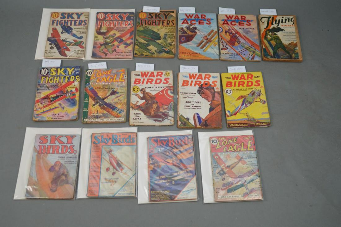 15 Aviation Pulp Magazines, 1930-1942 “Sky Birds”: (1 of 14)