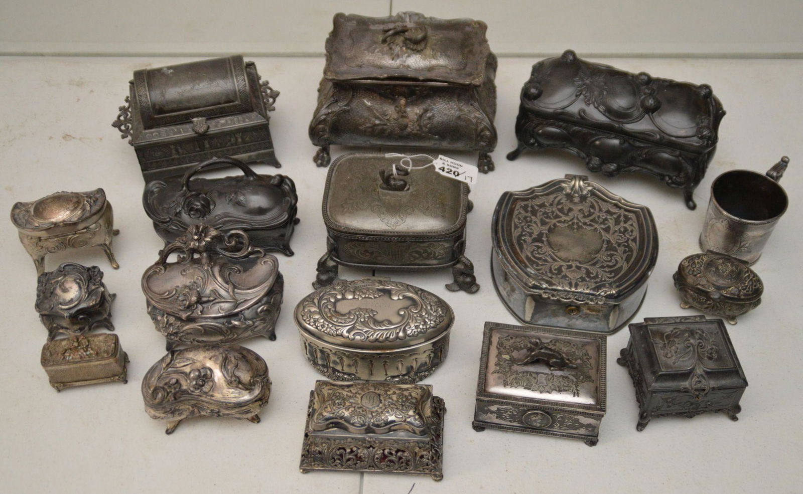 Collection of 17 Assorted Mixed Metal Jewelry Caskets, (1 of 11)