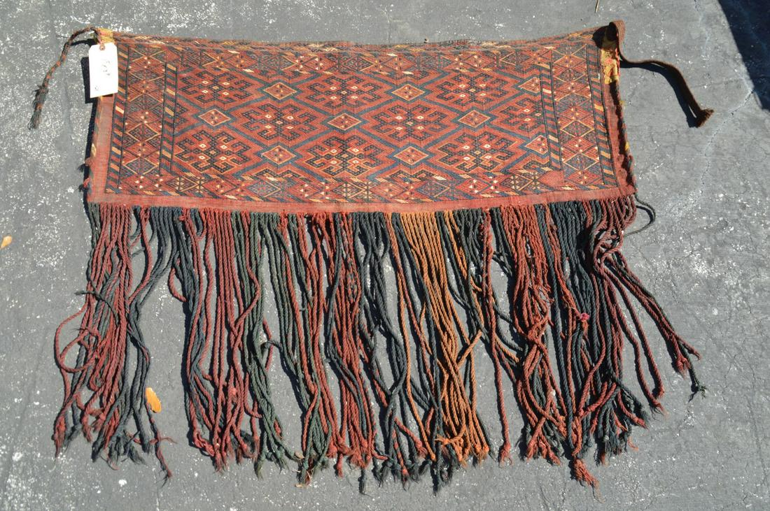 Antique Turkoman Kamal Bag, 1' 5" x 3' 9": Antique Turkoman Kamal Bag, 1' 5" x 3' 9"