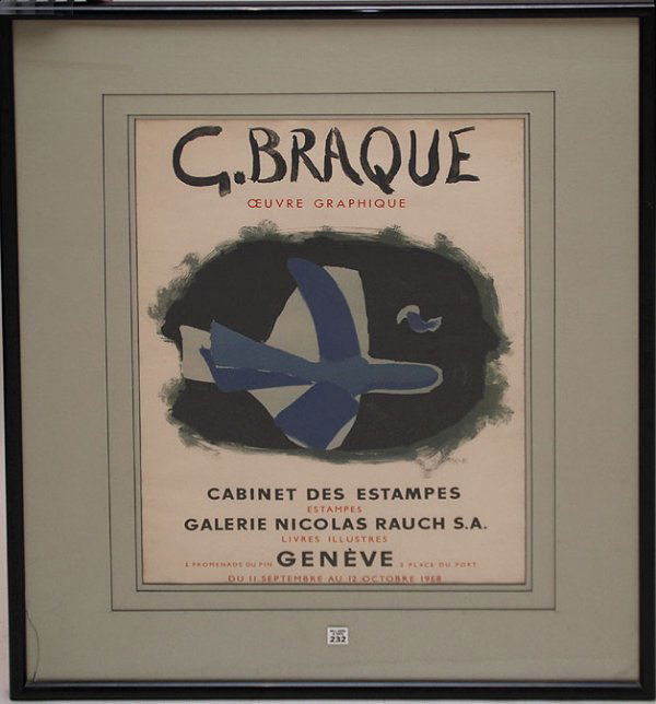 Georges Braque (FRENCH, 1882-1963) Original Lithog: Georges Braque (FRENCH, 1882-1963) Original Lithograph, pencil signed & numbered 127/ 28" x 19" sight. Found in Dora Vallier Catalogue Raisonne - BRAQUE, THE COMPLETE GRAPHICS, fully described and ill