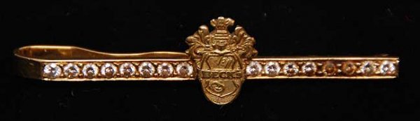 Tie clip "Beck's" approx .54 diamond wt, 18ky, 6.: Tie clip "Beck's" approx .54 diamond wt, 18ky, 6.1dwt