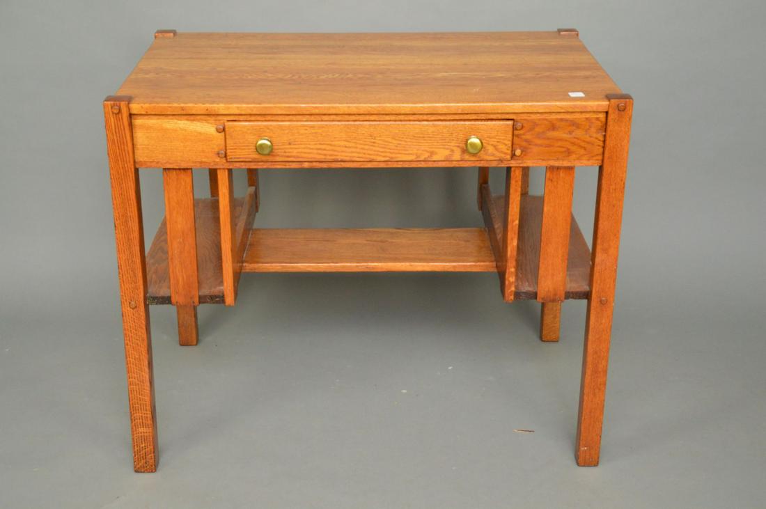 Vintage Oak Mission Style Desk, 30H X 36W X 23D inches (1 of 4)