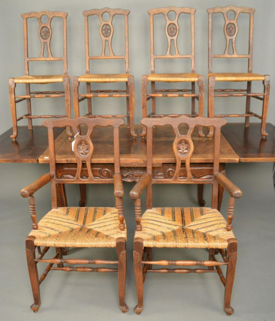 Country French Oak Dining Table with Pull-Out (1 of 10)