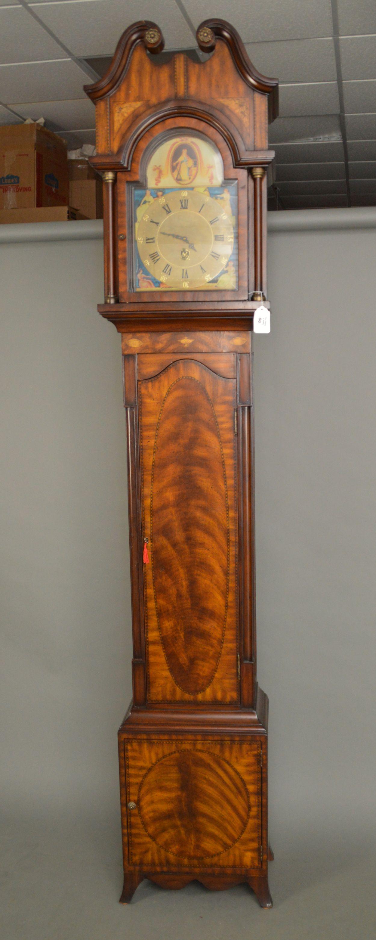 Tall Maitland Smith Clock Case, Sans Clock, Burled (1 of 10)