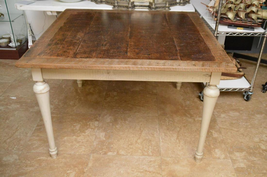 Country Table, Painted Paris Gray with Tapered Legs & (1 of 3)