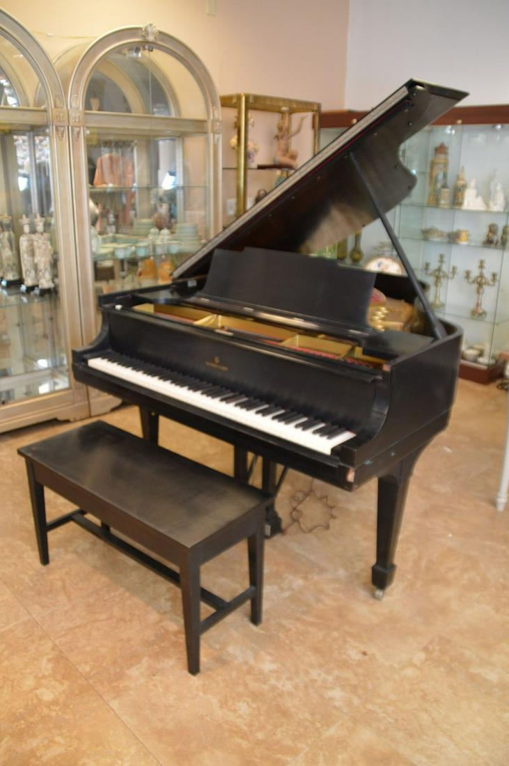 Antique Steinway Medium Grand Piano, Ebony, 198878 M,: Antique Steinway Medium Grand Piano, Ebony, 198878 M, 1919 AND Bench